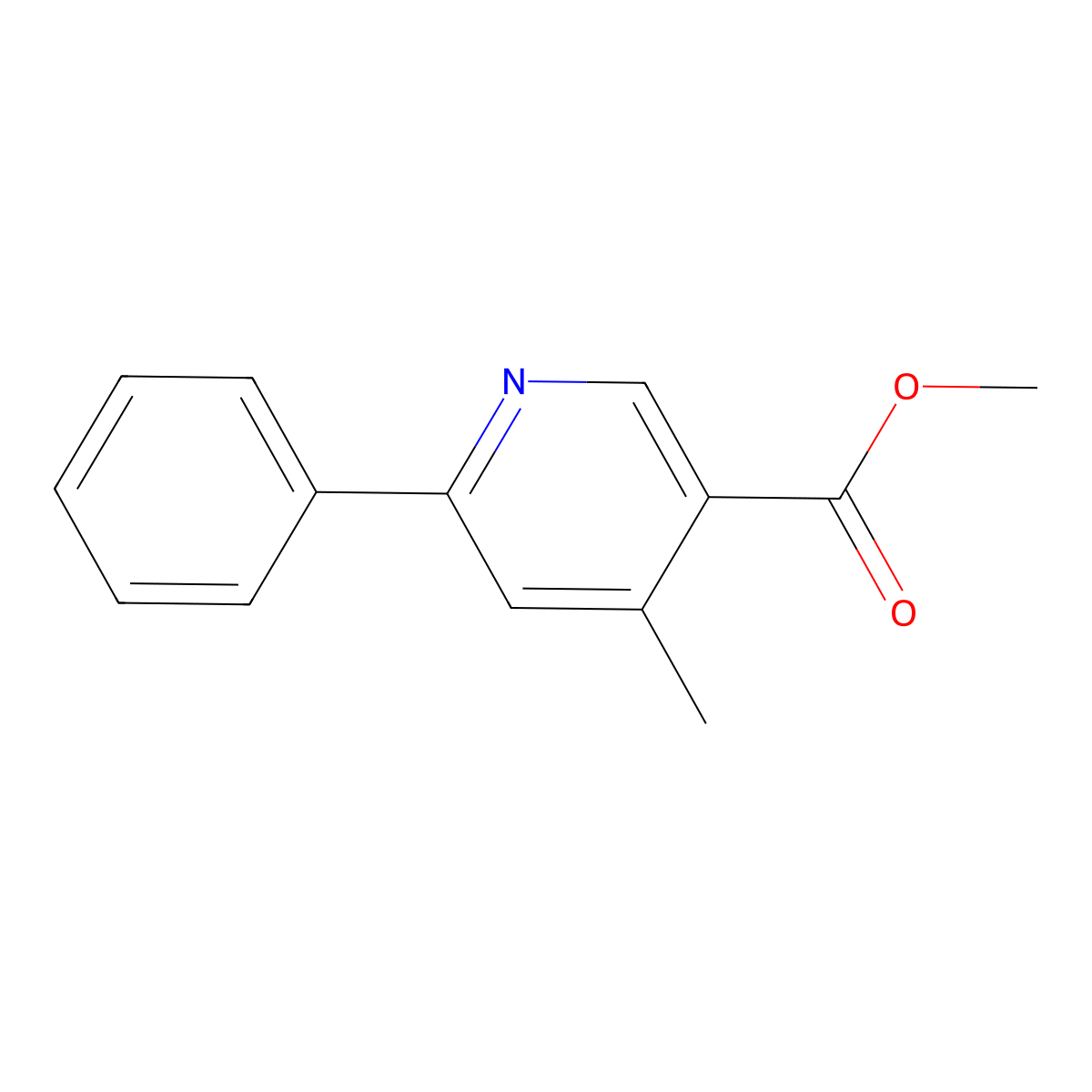 Methyl 4-methyl-6-phenyl-3-pyridinecarboxylate molecular structure, CAS 28926-94-5