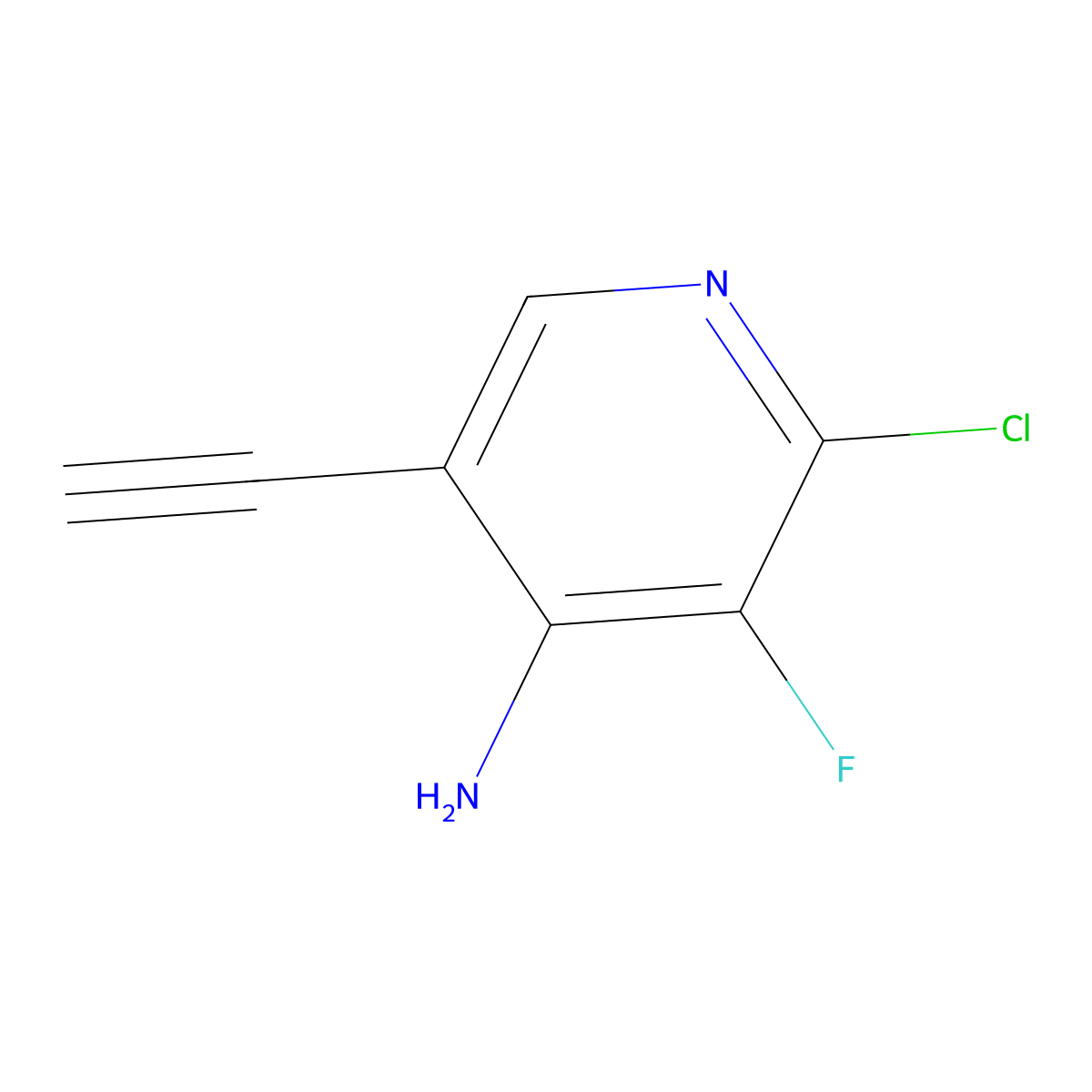 2-Chloro-5-ethynyl-3-fluoropyridin-4-amine molecular structure, CAS 2892635-62-8