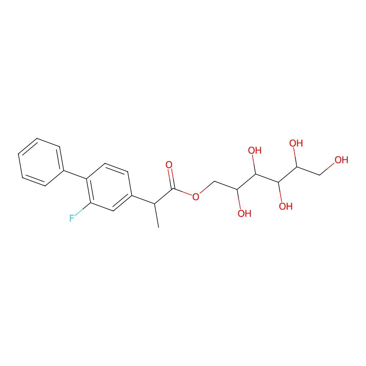 Flurbiprofen D-mannitol ester molecular structure, CAS 2892641-11-9