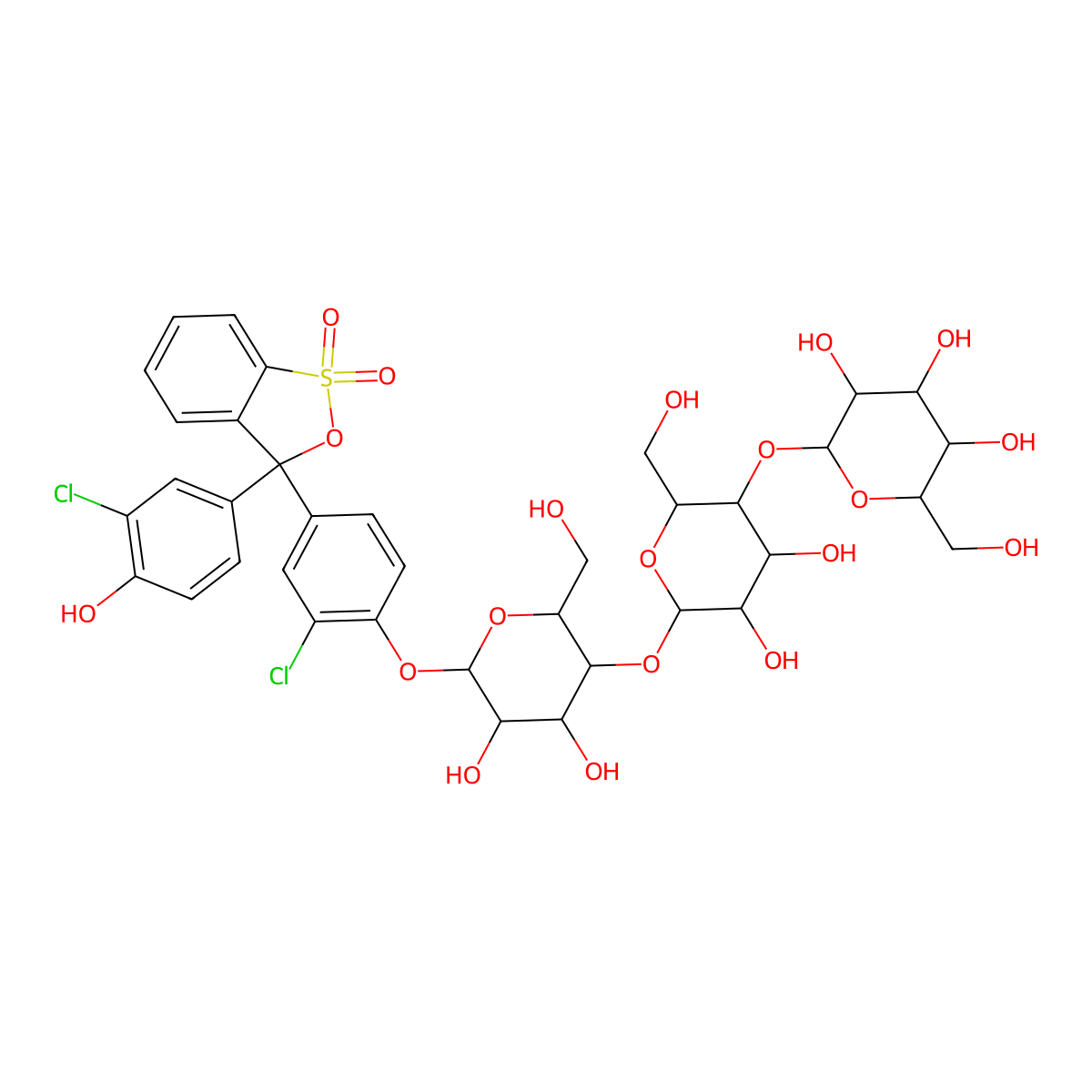 Chlorophenol red beta-D-cellotrioside molecular structure, CAS 2892641-86-8