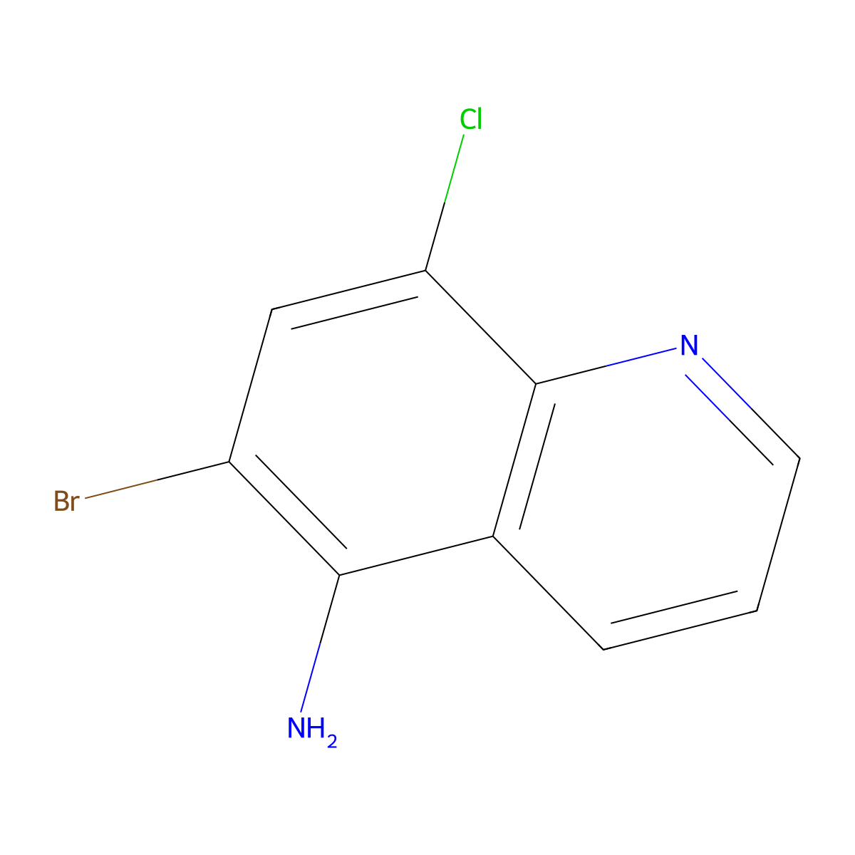 6-Bromo-8-chloroquinolin-5-amine molecular structure, CAS 2892752-10-0
