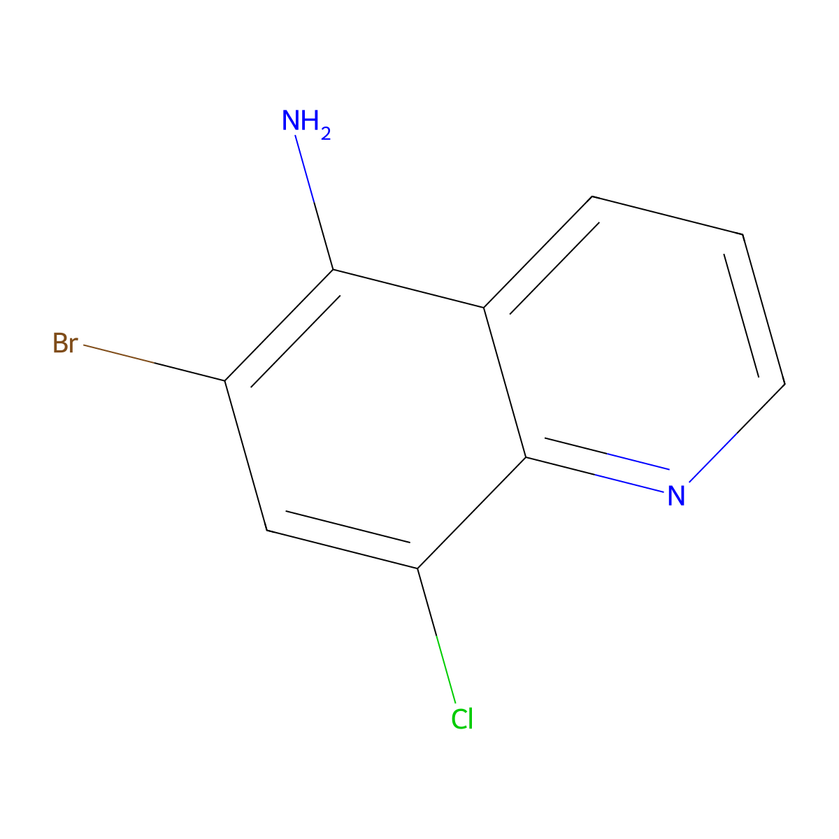 6-Bromo-8-chloroquinolin-5-amine molecular structure, CAS 2892752-10-0