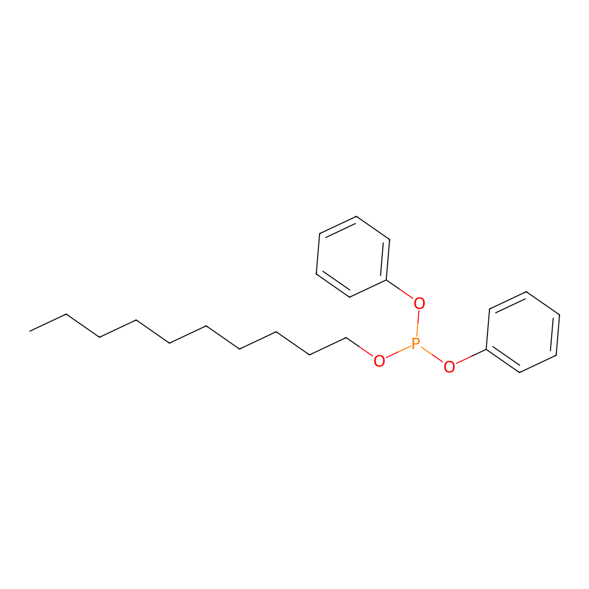 Decyl diphenyl phosphite molecular structure, CAS 28929-89-7