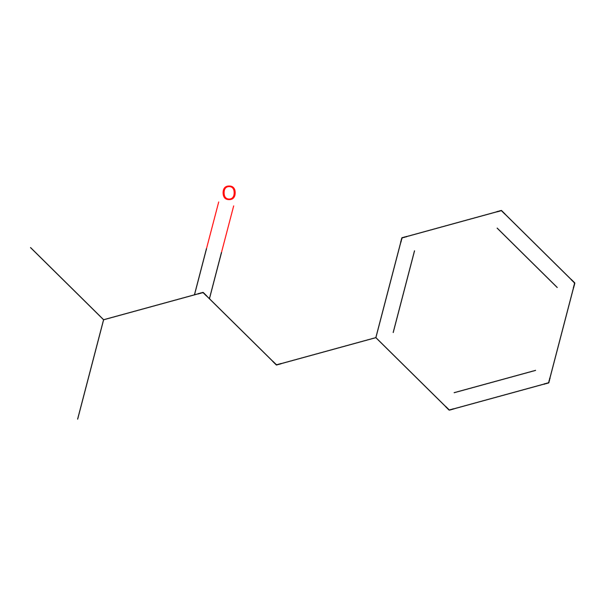 Benzyl isopropyl ketone molecular structure, CAS 2893-05-2