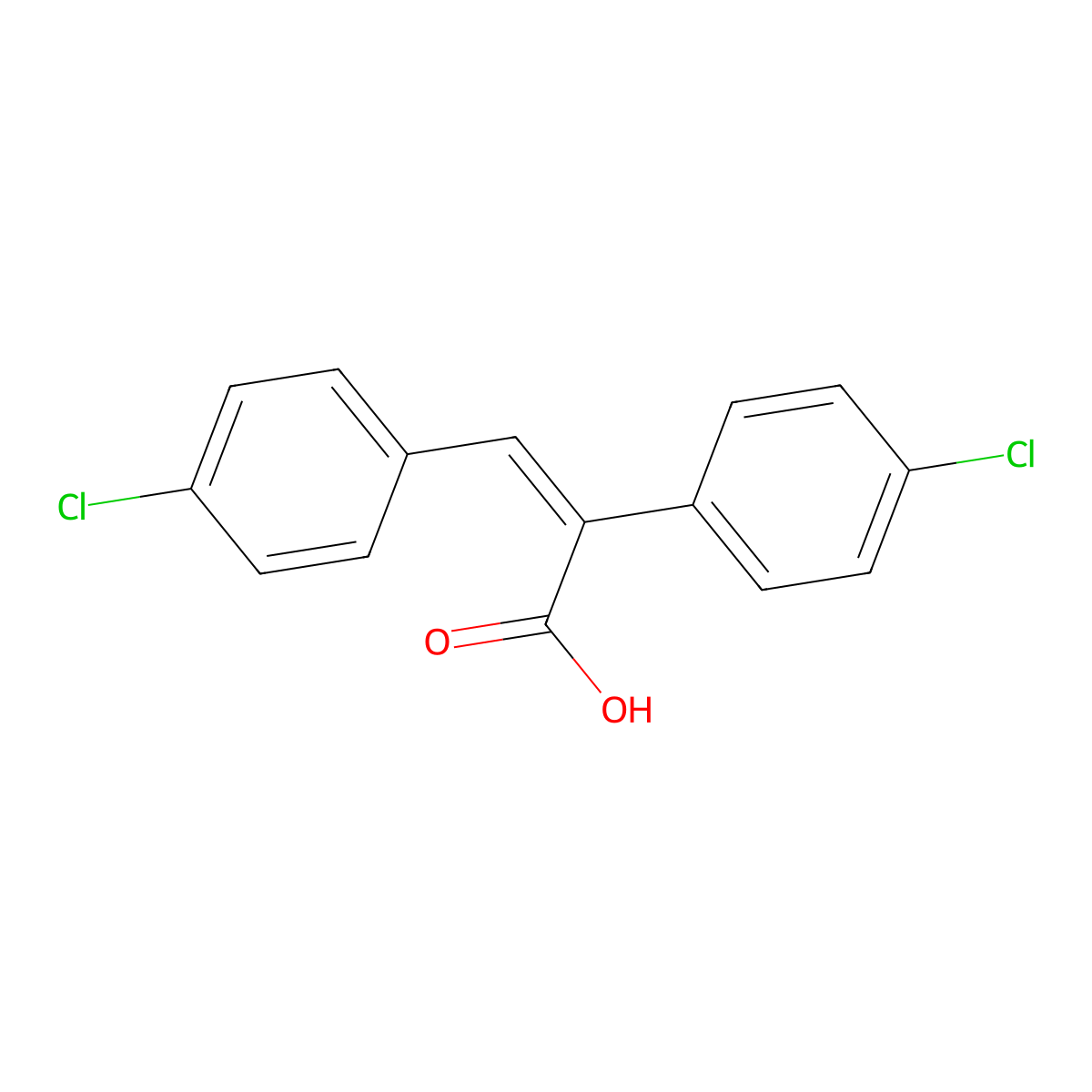 2,3-Bis(4-chlorophenyl)prop-2-enoic acid molecular structure, CAS 2893-13-2