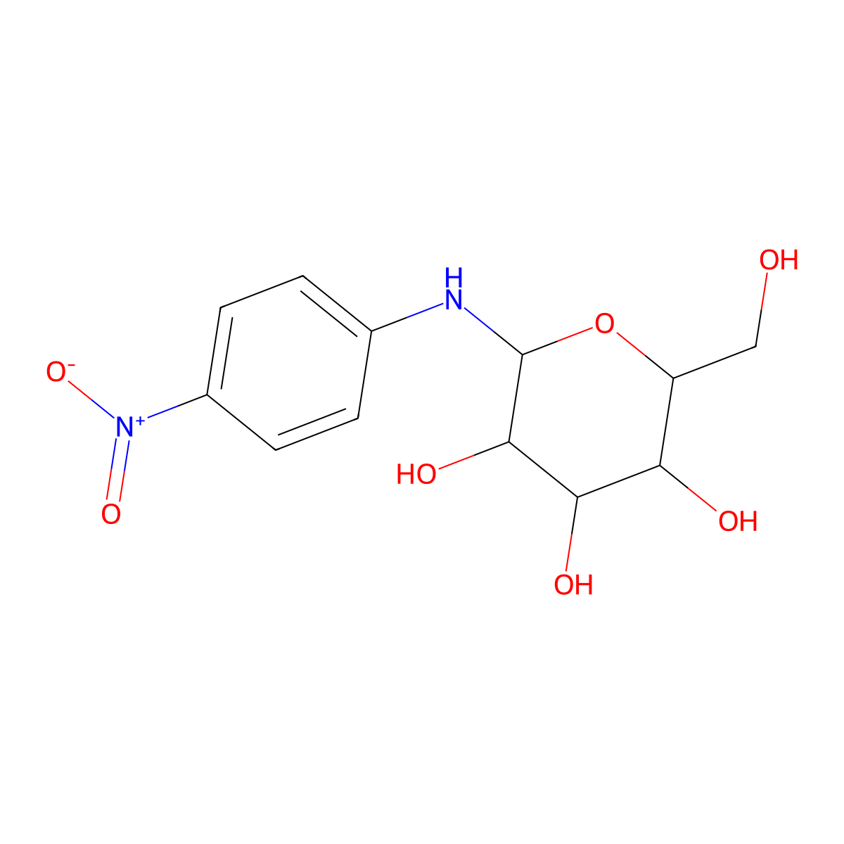N-(4-Nitrophenyl)hexopyranosylamine molecular structure, CAS 2893-21-2