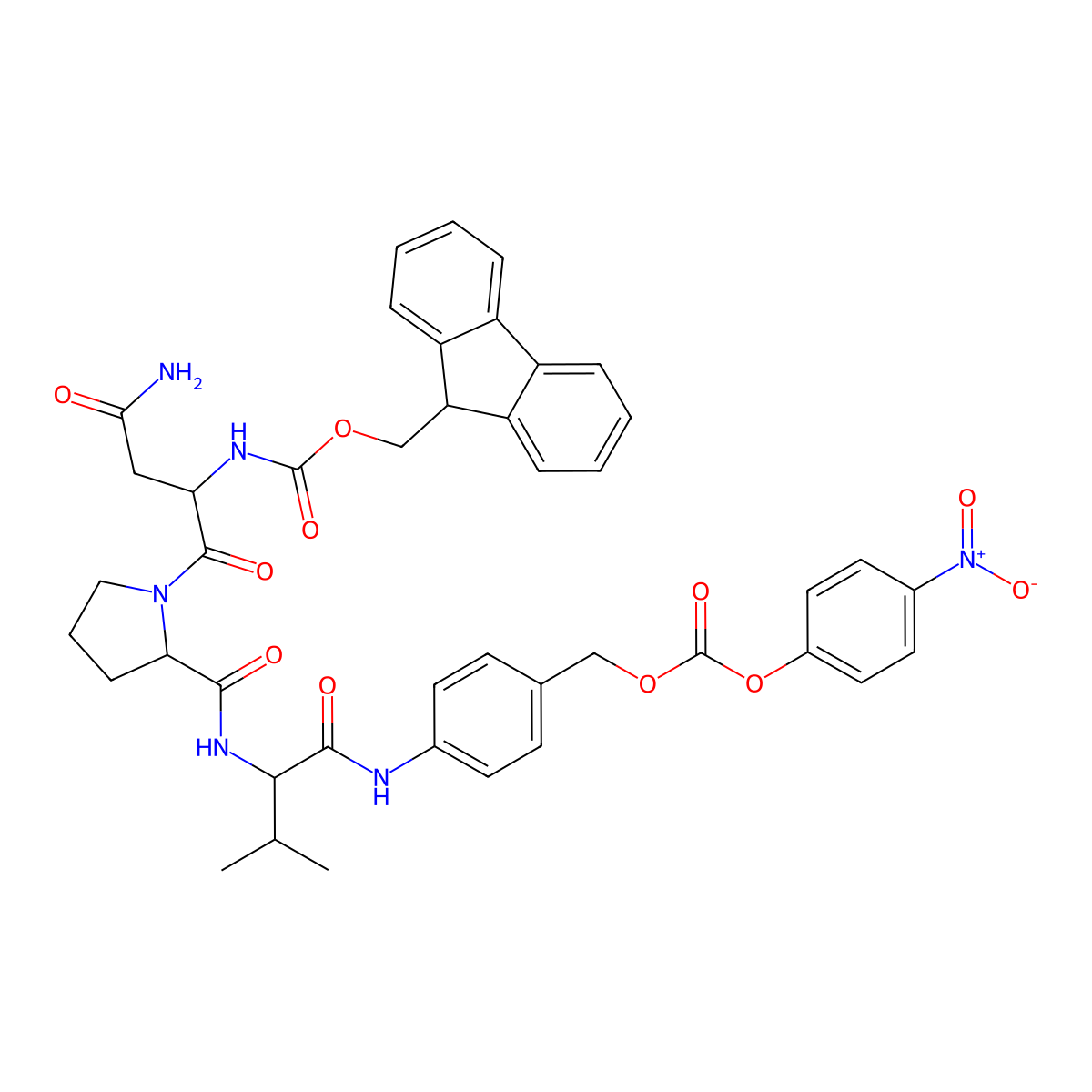Fmoc-Asn-Pro-Val-PABC-PNP molecular structure, CAS 2893871-64-0