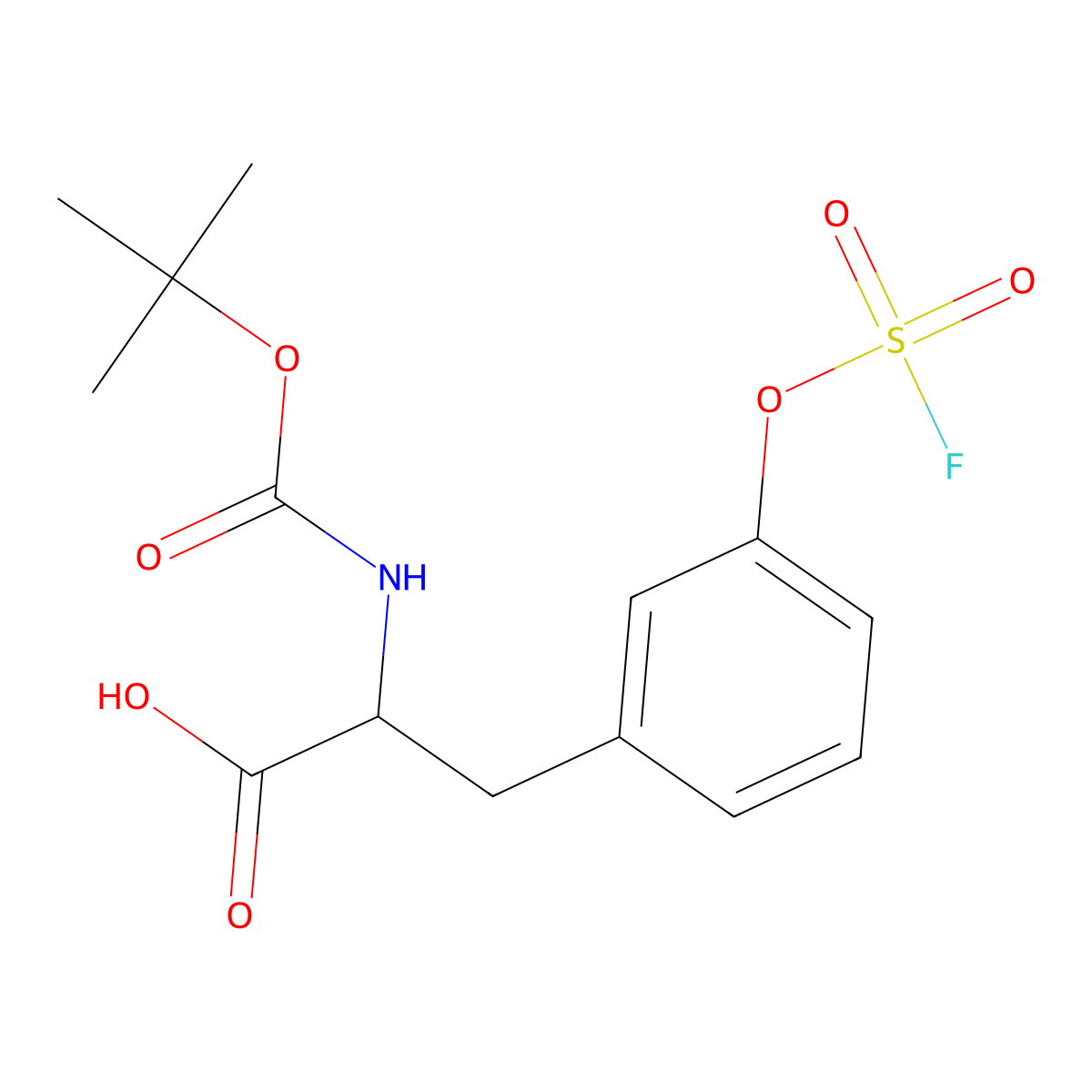 (2S)-2-{[(tert-butoxy)carbonyl]amino}-3-{3-[(fluorosulfonyl)oxy]phenyl}propanoic acid molecular structure, CAS 2893894-22-7