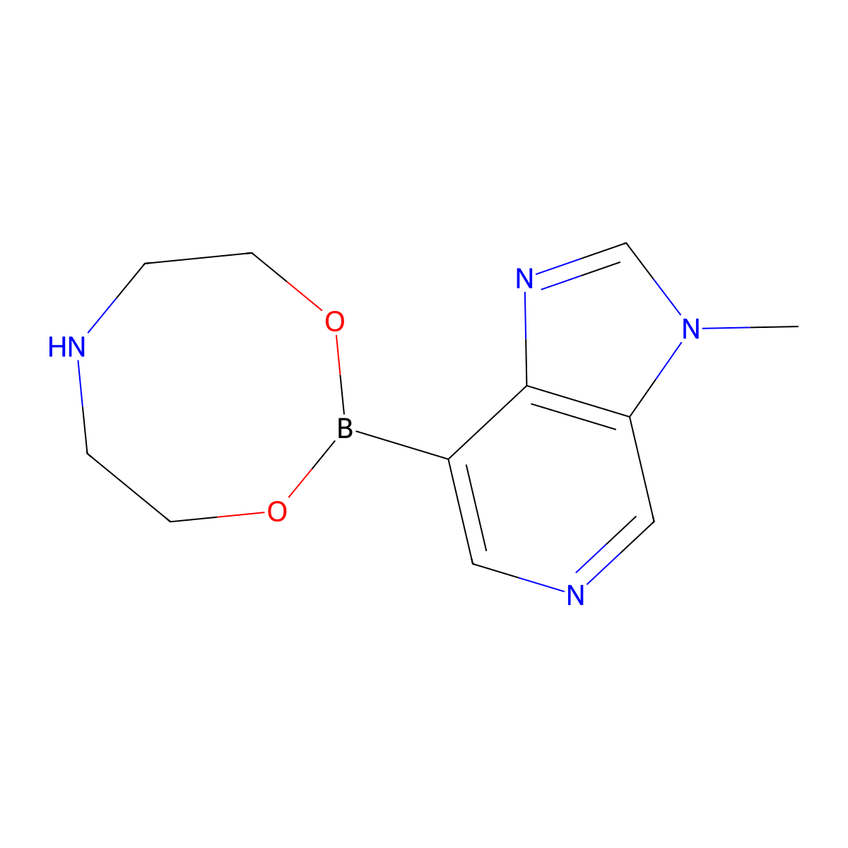 2-{3-methyl-3H-imidazo[4,5-c]pyridin-7-yl}-1,3,6,2-dioxazaborocane molecular structure, CAS 2893978-79-3