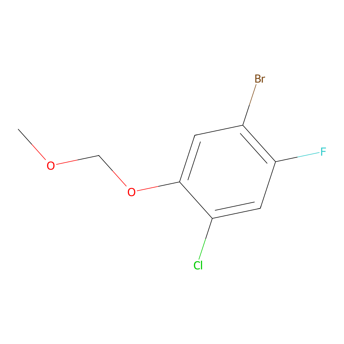 1-Bromo-4-chloro-2-fluoro-5-(methoxymethoxy)benzene molecular structure, CAS 2893998-64-4
