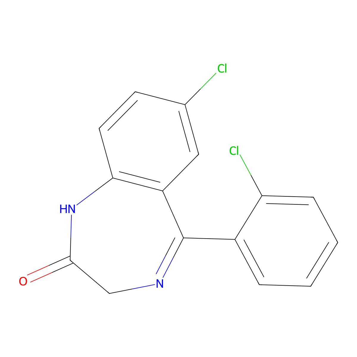 Delorazepam molecular structure, CAS 2894-67-9