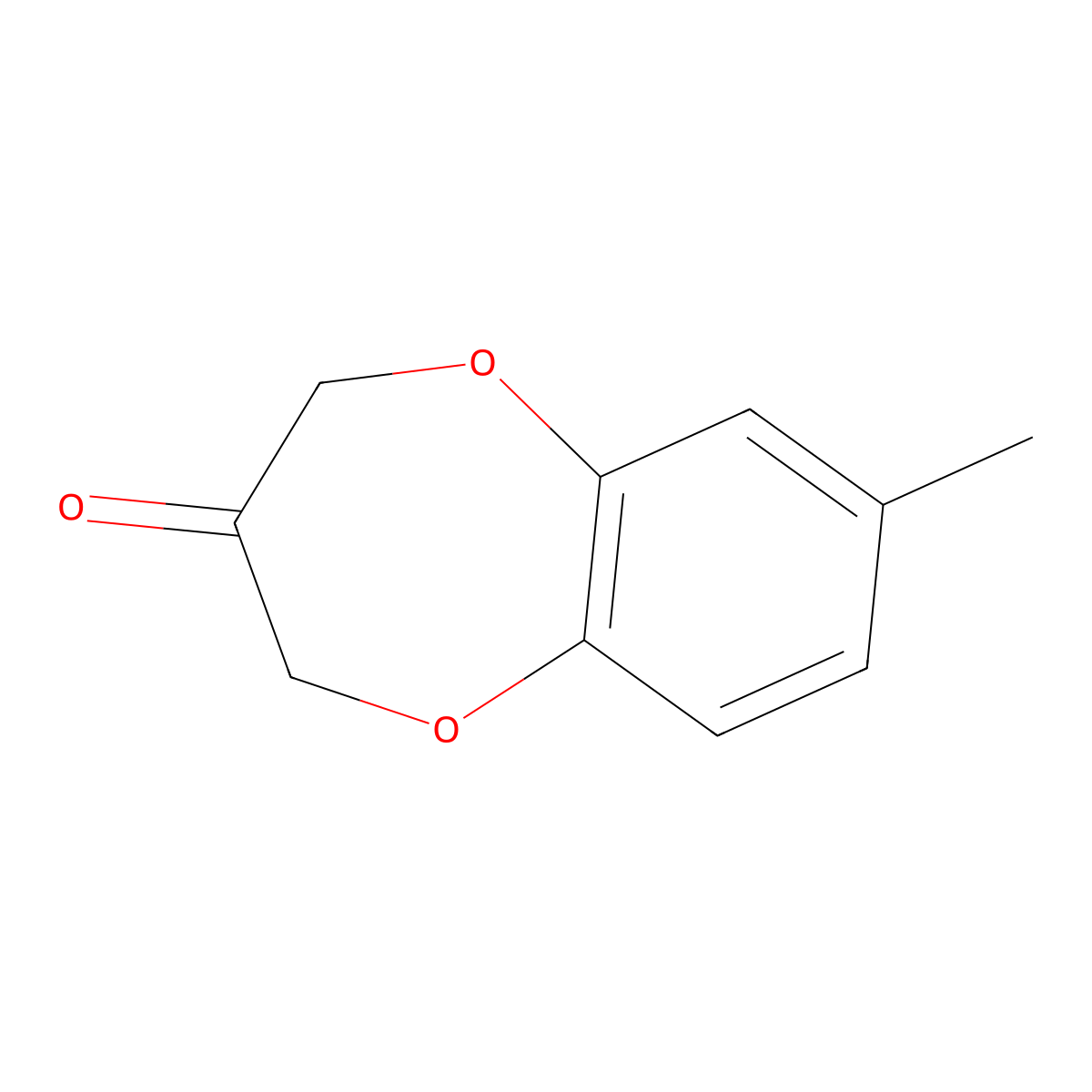 Methyl benzodioxepinone molecular structure, CAS 28940-11-6