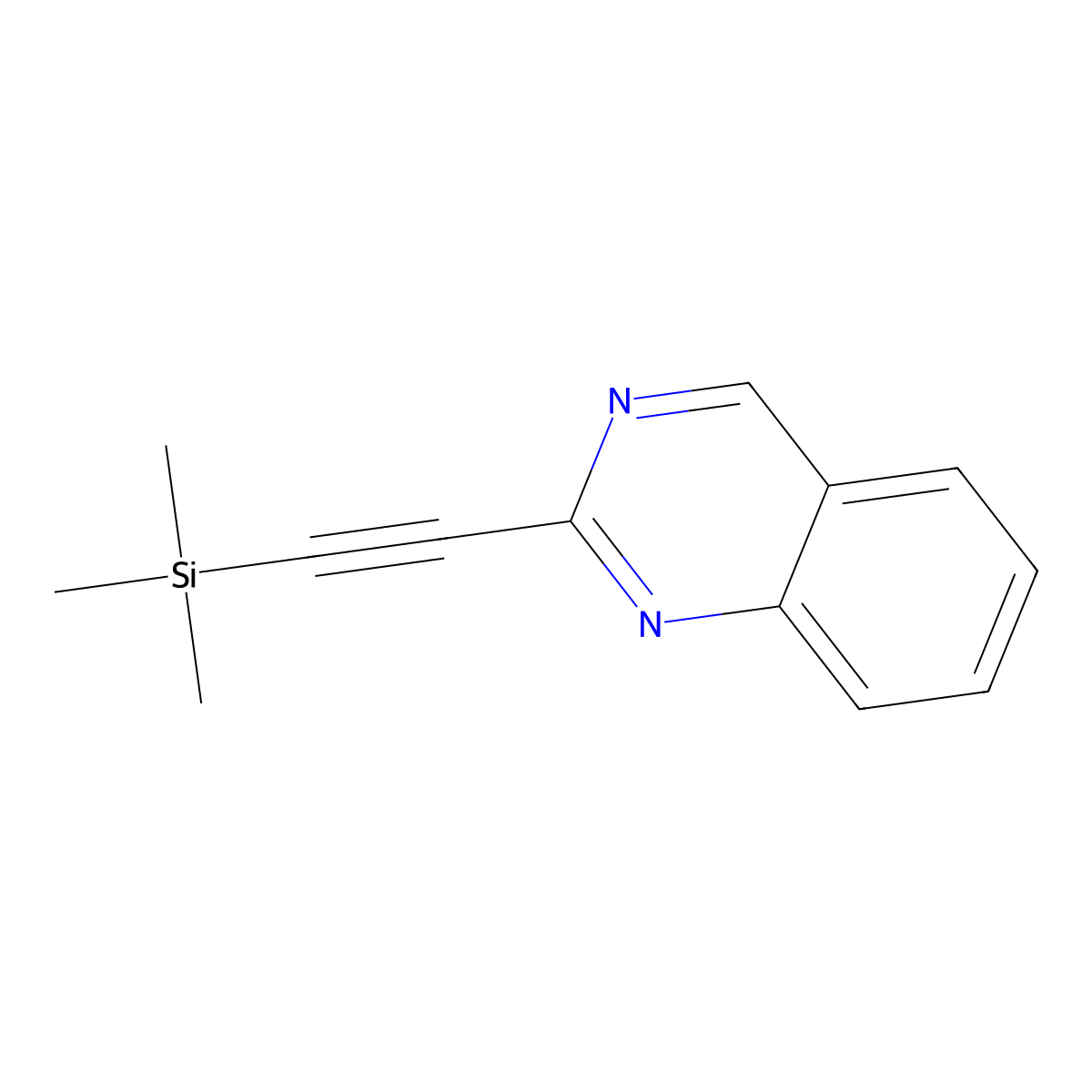 2-((Trimethylsilyl)ethynyl)quinazoline molecular structure, CAS 2894086-13-4