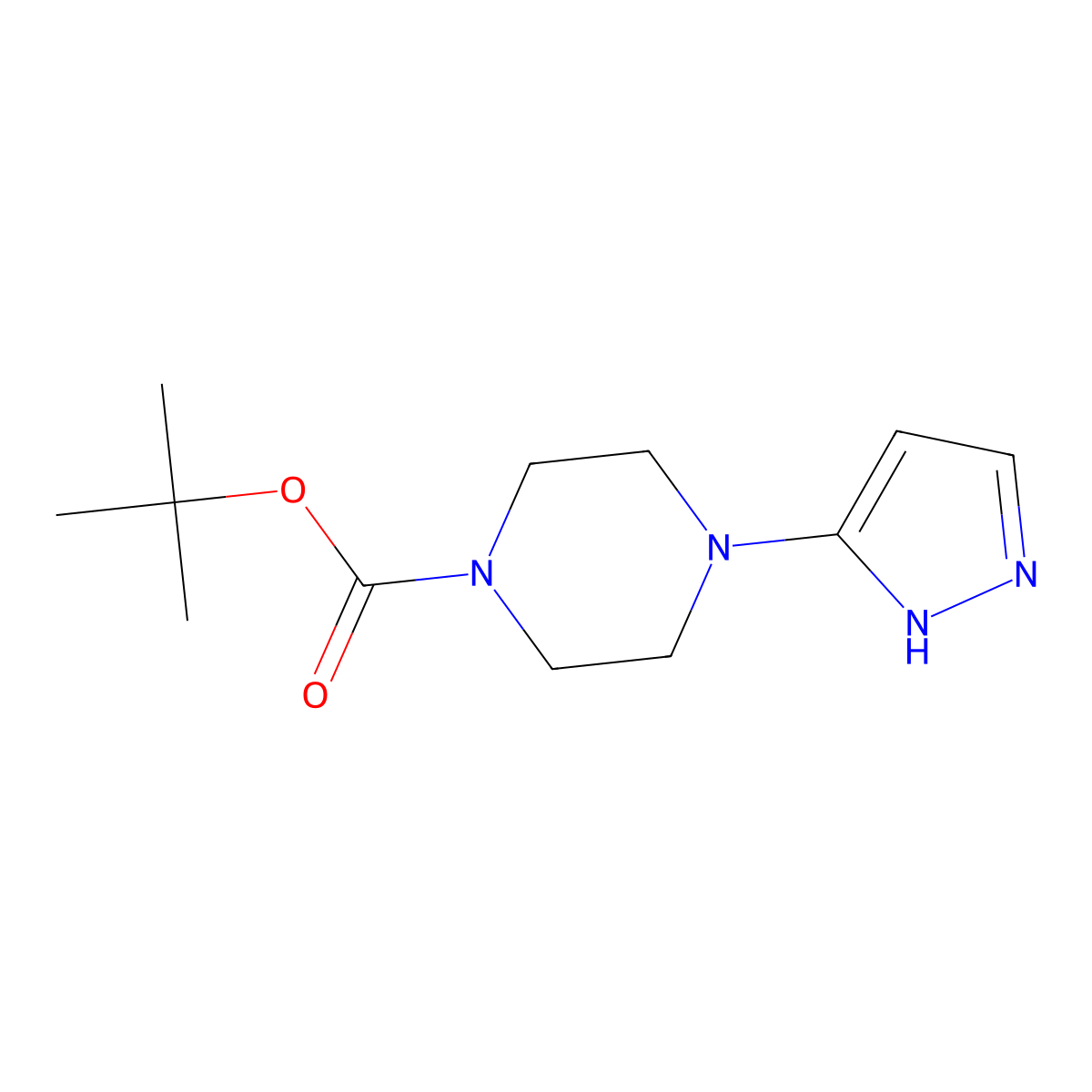 1-Boc-4-(3-pyrazolyl)piperazine molecular structure, CAS 2894099-61-5