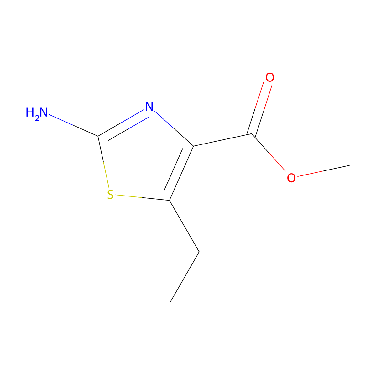 Methyl 2-amino-5-ethyl-1,3-thiazole-4-carboxylate molecular structure, CAS 28942-54-3