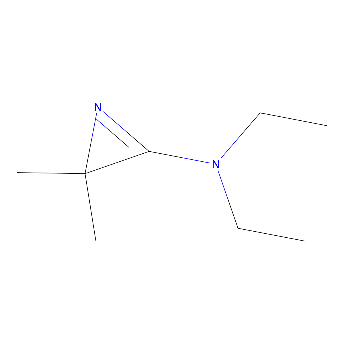 2H-Azirin-3-amine, N,N-diethyl-2,2-dimethyl- molecular structure, CAS 28942-55-4