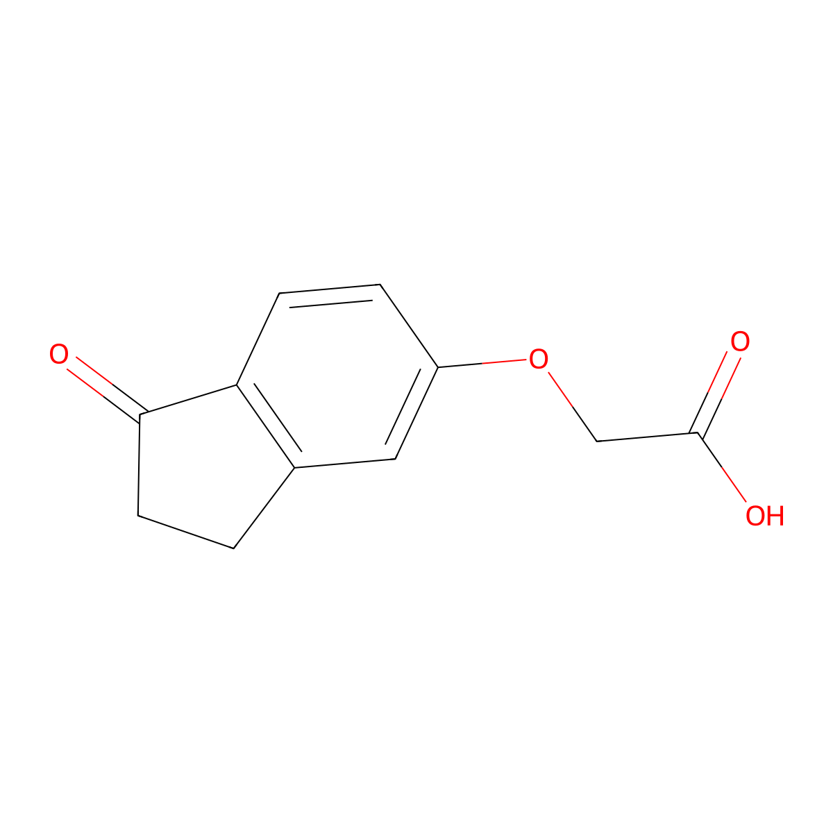 2-((1-Oxo-2,3-dihydro-1H-inden-5-yl)oxy)acetic acid molecular structure, CAS 28945-98-4