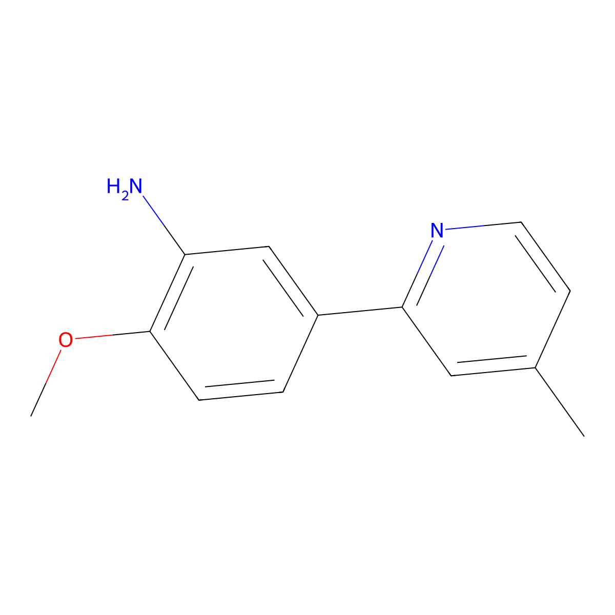 2-Methoxy-5-(4-methylpyridin-2-yl)aniline molecular structure, CAS 289469-90-5