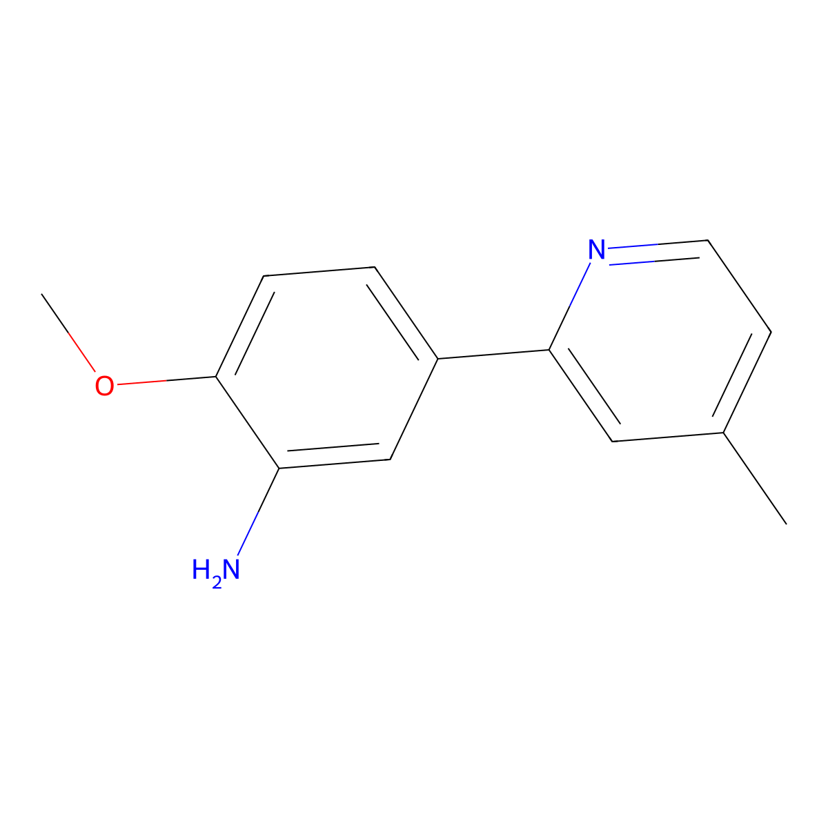 2-Methoxy-5-(4-methylpyridin-2-yl)aniline molecular structure, CAS 289469-90-5