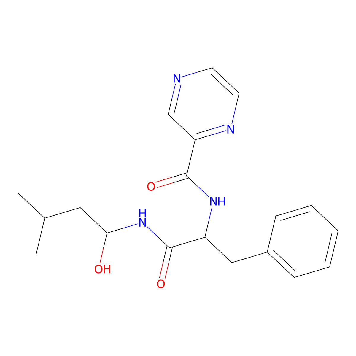 Hydroxy des(boric acid) bortezomib, (R)- molecular structure, CAS 289472-78-2