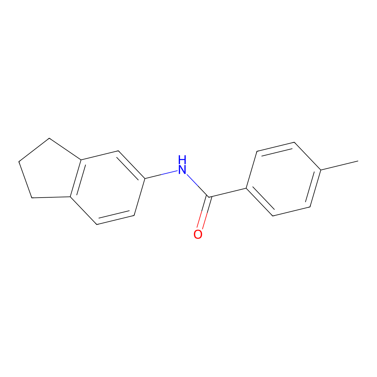 N-(2,3-dihydro-1H-inden-5-yl)-4-methylbenzamide molecular structure, CAS 289474-51-7