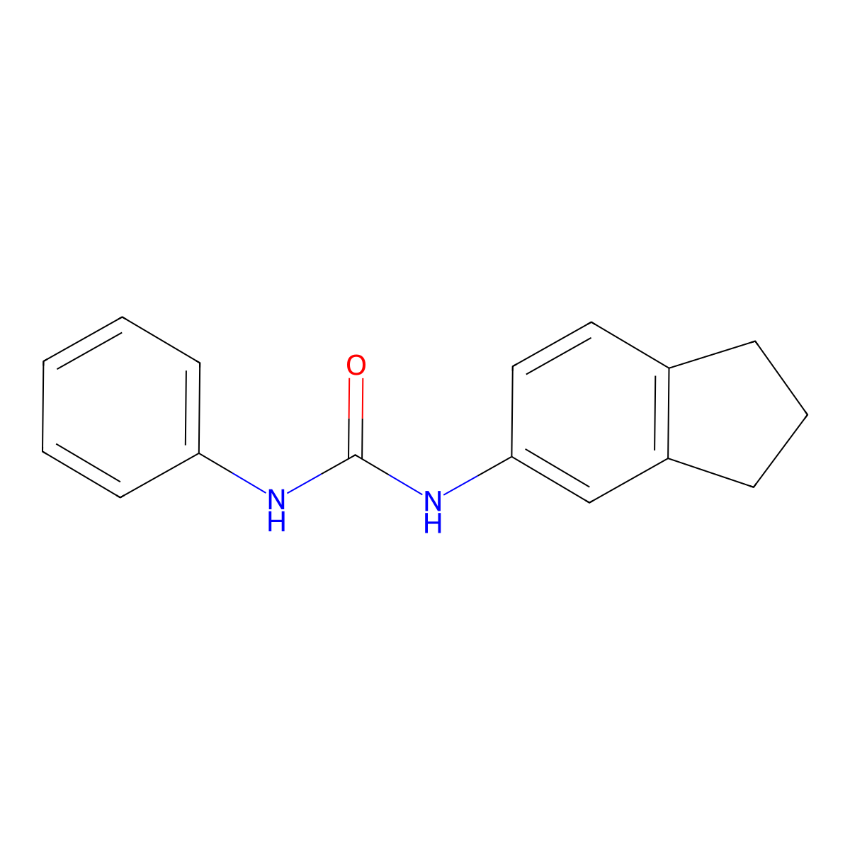 1-(2,3-dihydro-1H-inden-5-yl)-3-phenylurea molecular structure, CAS 289474-56-2