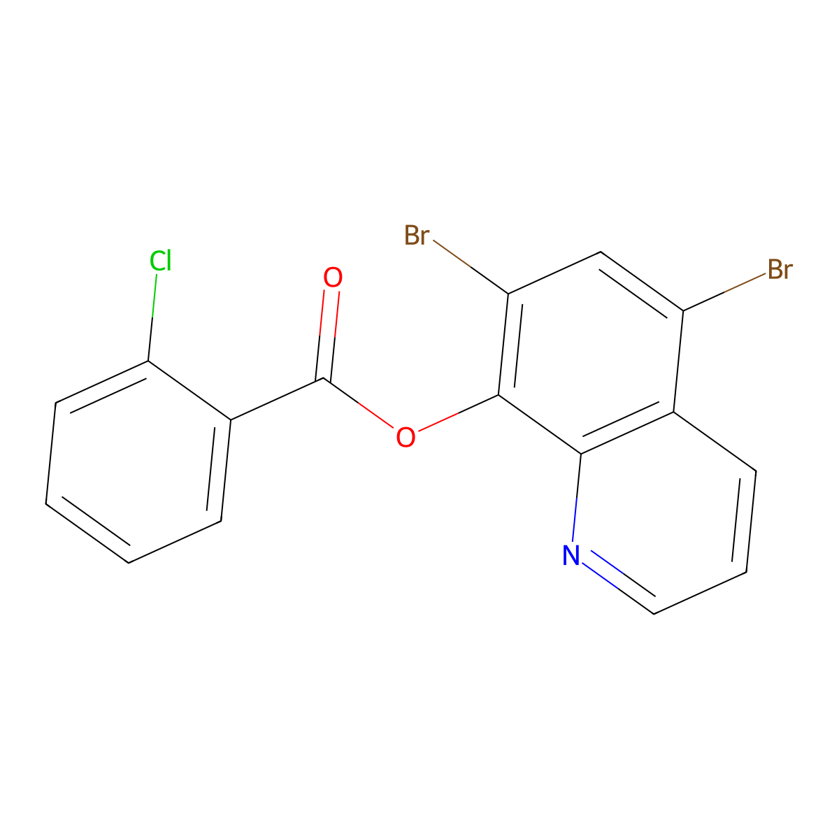 5,7-Dibromoquinolin-8-yl 2-chlorobenzoate molecular structure, CAS 289474-66-4
