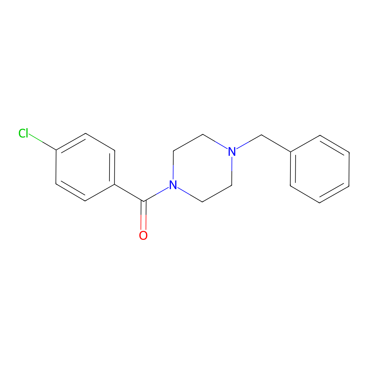 (4-Benzylpiperazin-1-yl)-(4-chlorophenyl)methanone molecular structure, CAS 289475-98-5