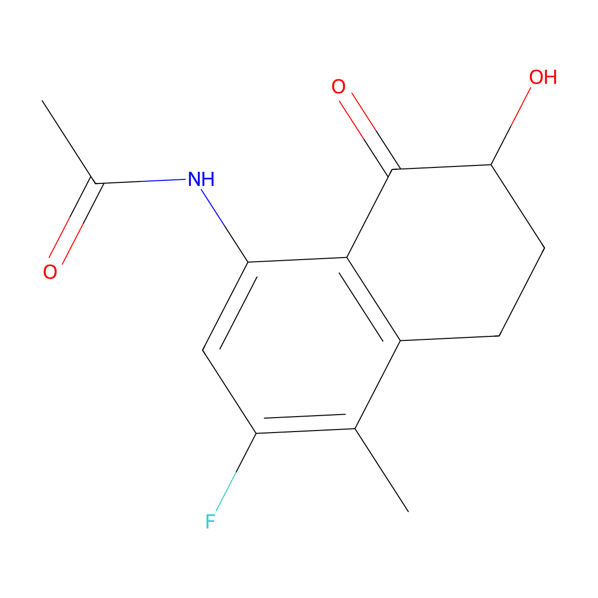N-(3-Fluoro-7-hydroxy-4-methyl-8-oxo-5,6,7,8-tetrahydronaphthalen-1-yl)acetamide molecular structure, CAS 2894781-25-8