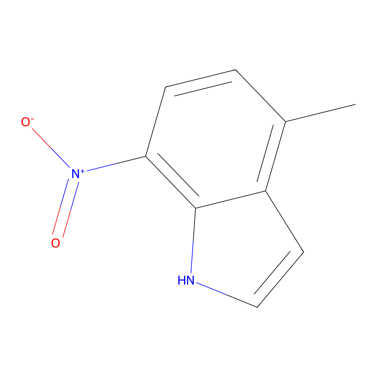 4-methyl-7-nitro-1H-indole molecular structure, CAS 289483-80-3