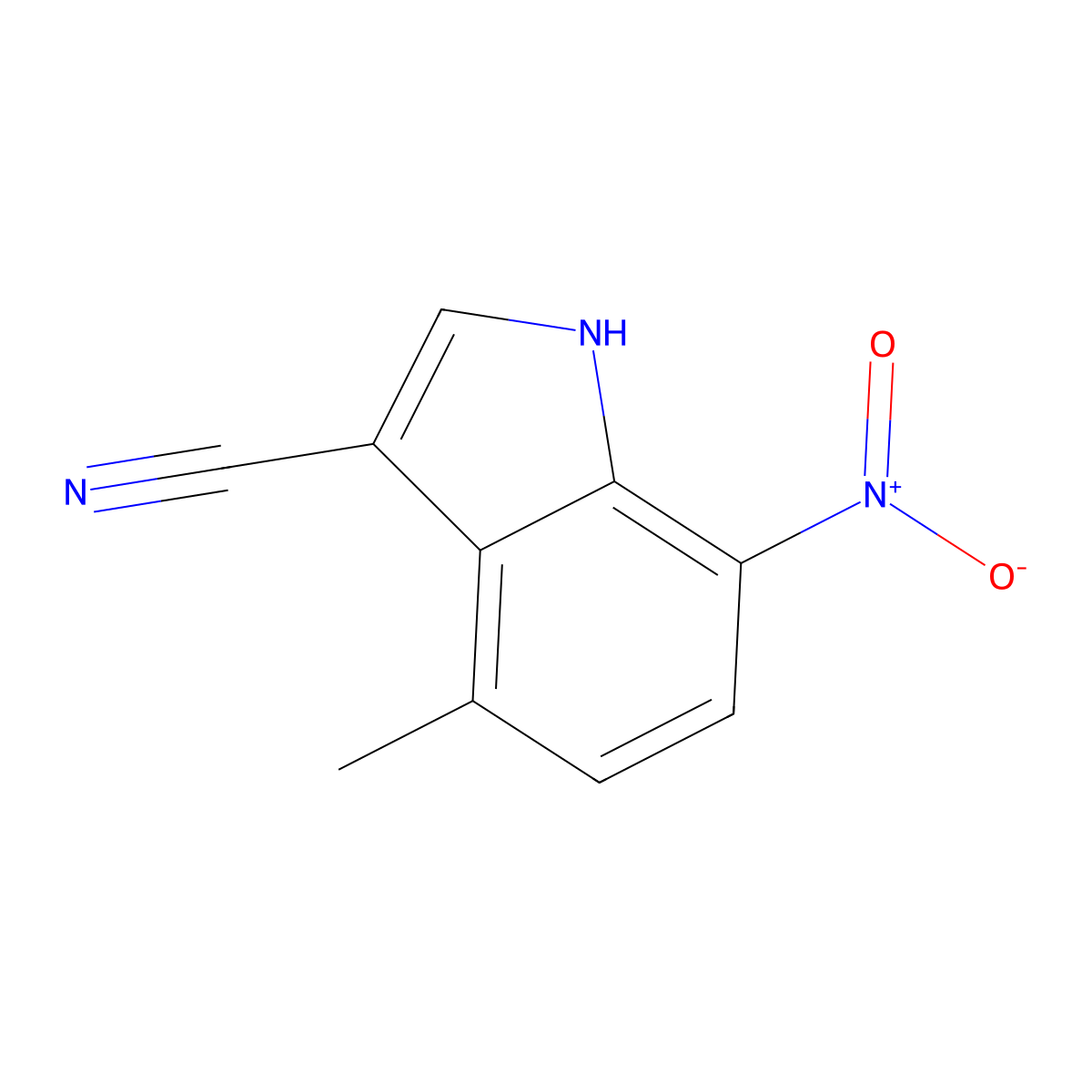 4-Methyl-7-nitro-1H-indole-3-carbonitrile molecular structure, CAS 289483-82-5