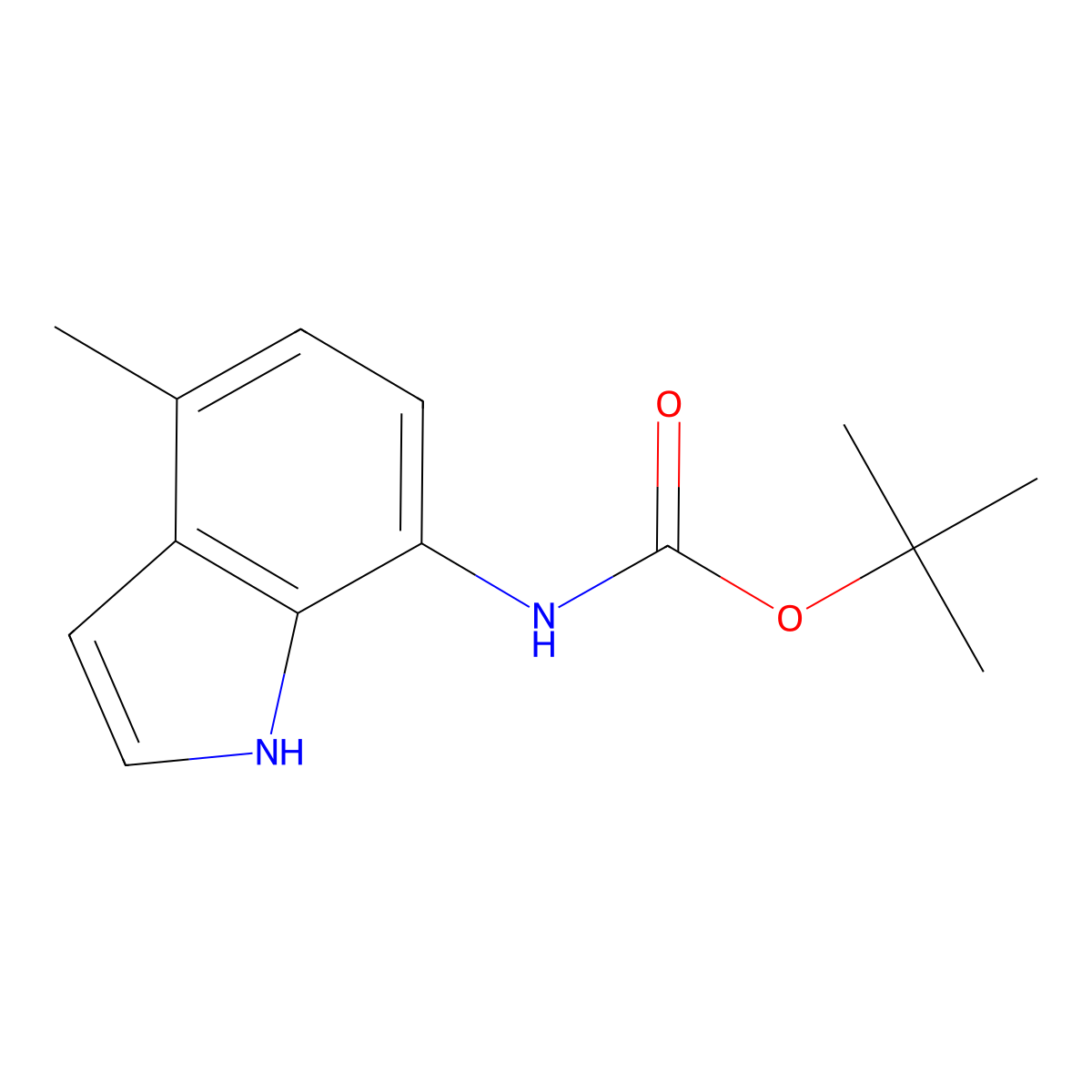 tert-Butyl (4-methyl-1H-indol-7-yl)carbamate molecular structure, CAS 289483-84-7