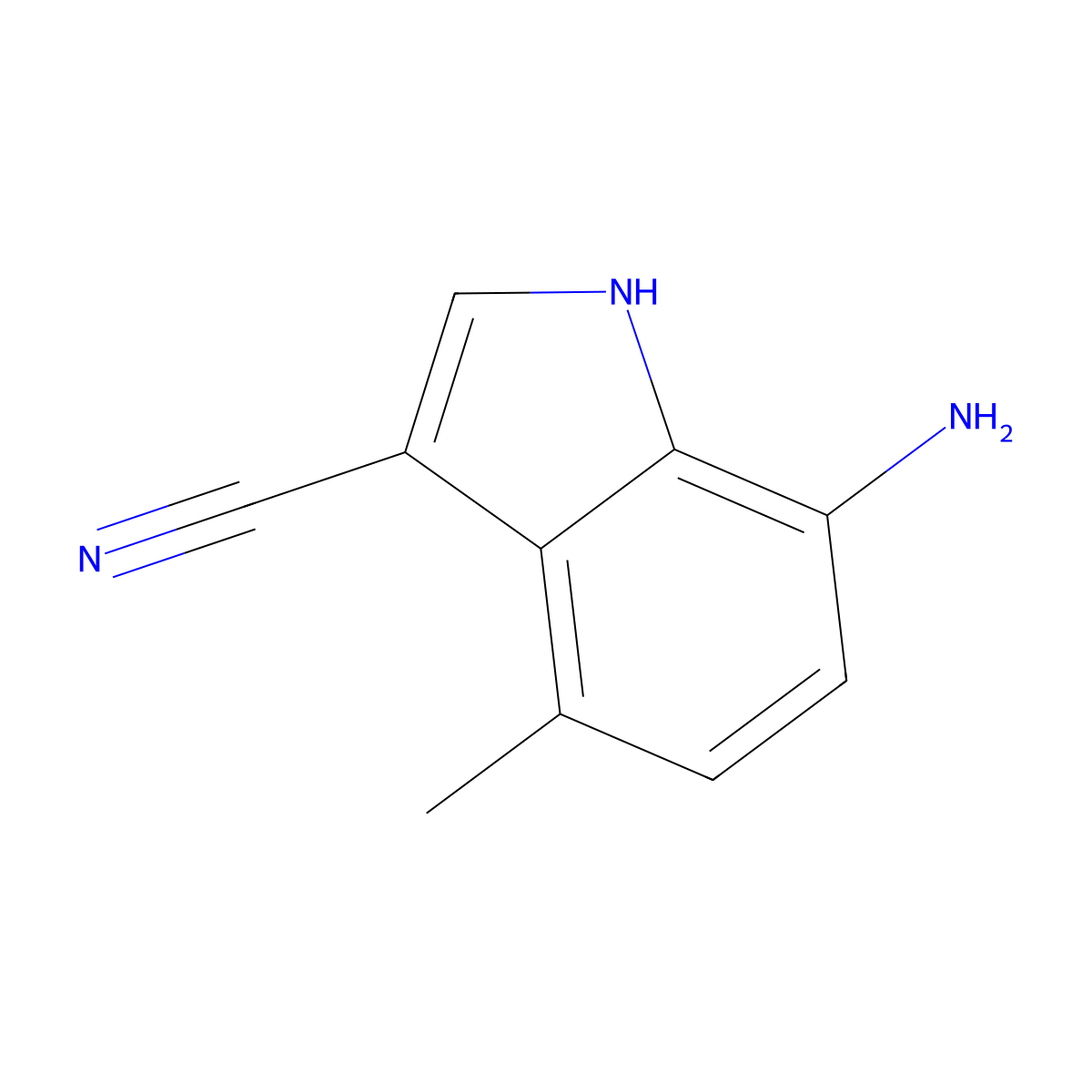 7-amino-4-methyl-1H-indole-3-carbonitrile molecular structure, CAS 289483-87-0