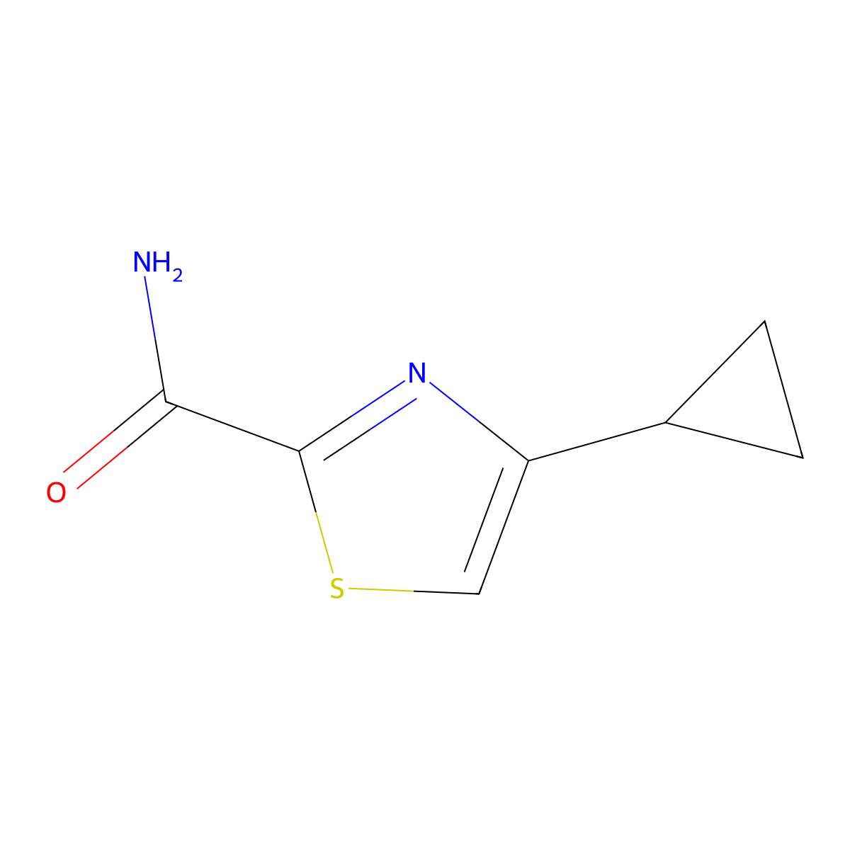 4-Cyclopropylthiazole-2-carboxamide molecular structure, CAS 2894835-91-5