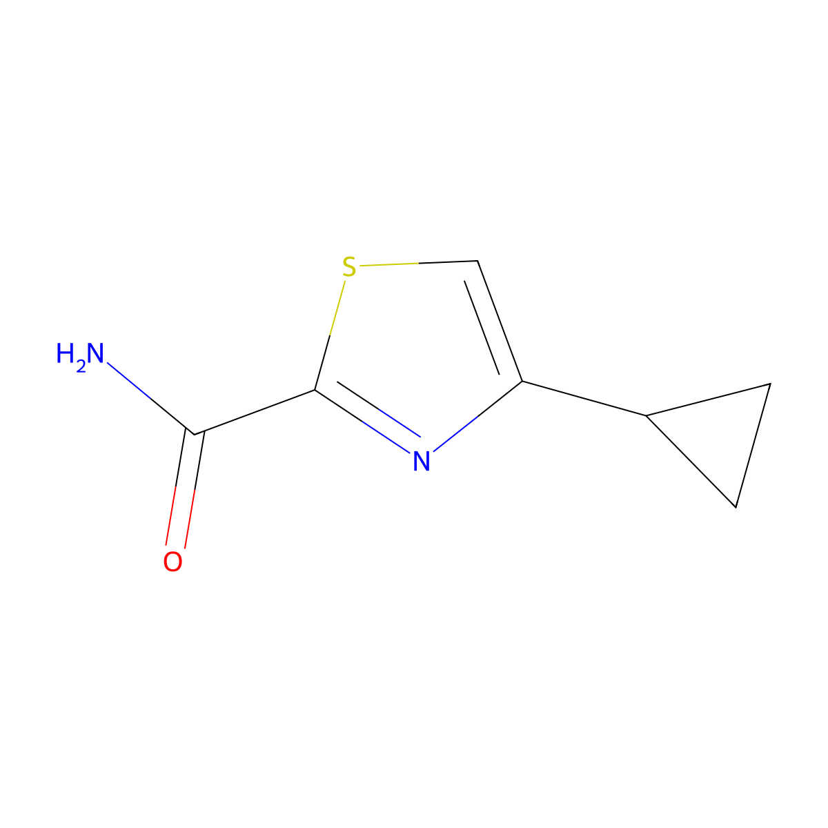 4-Cyclopropylthiazole-2-carboxamide molecular structure, CAS 2894835-91-5