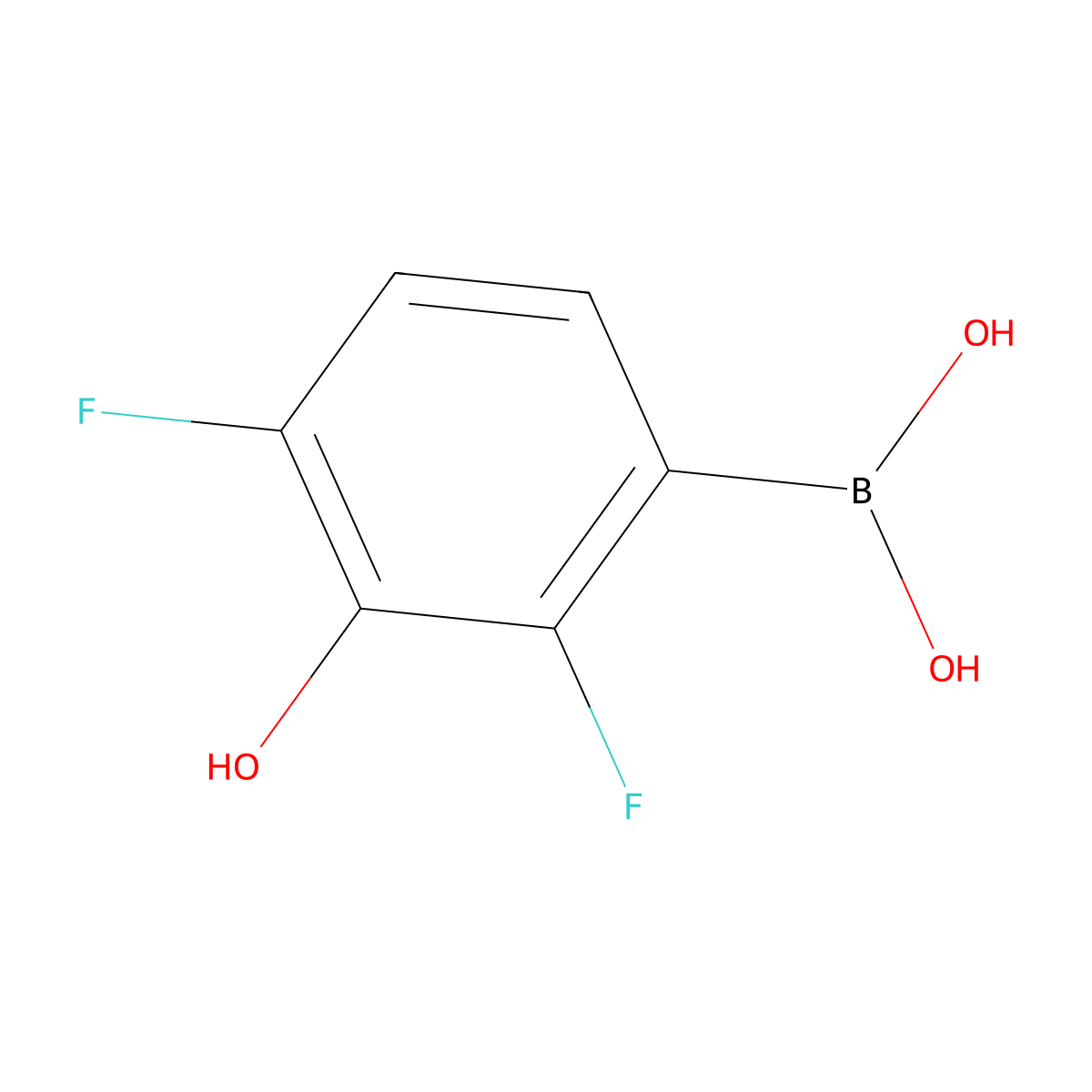 (2,4-Difluoro-3-hydroxyphenyl)boronic acid molecular structure, CAS 2894848-23-6