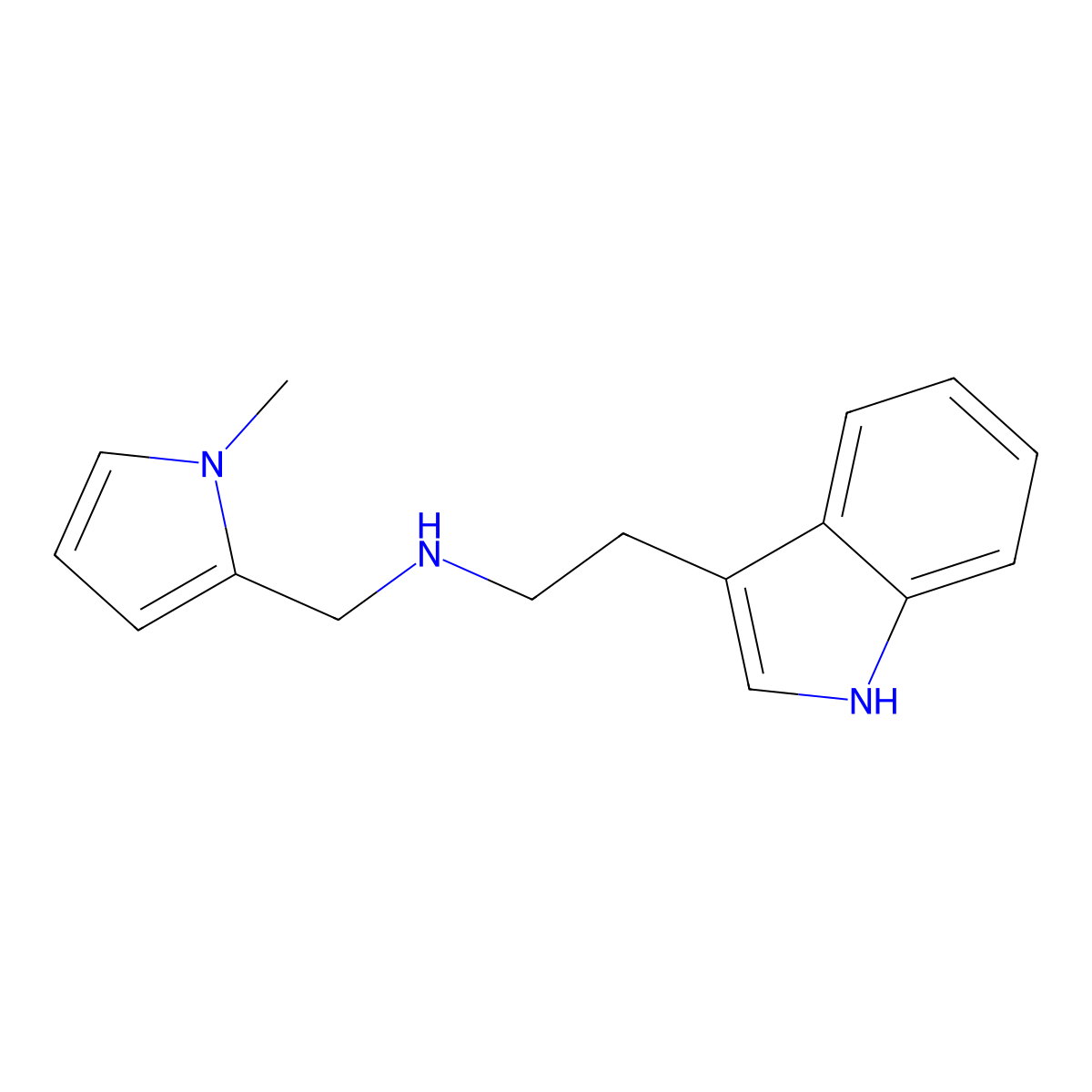 (2-(1H-indol-3-yl)ethyl)((1-methyl-1H-pyrrol-2-yl)methyl)amine molecular structure, CAS 289487-79-2