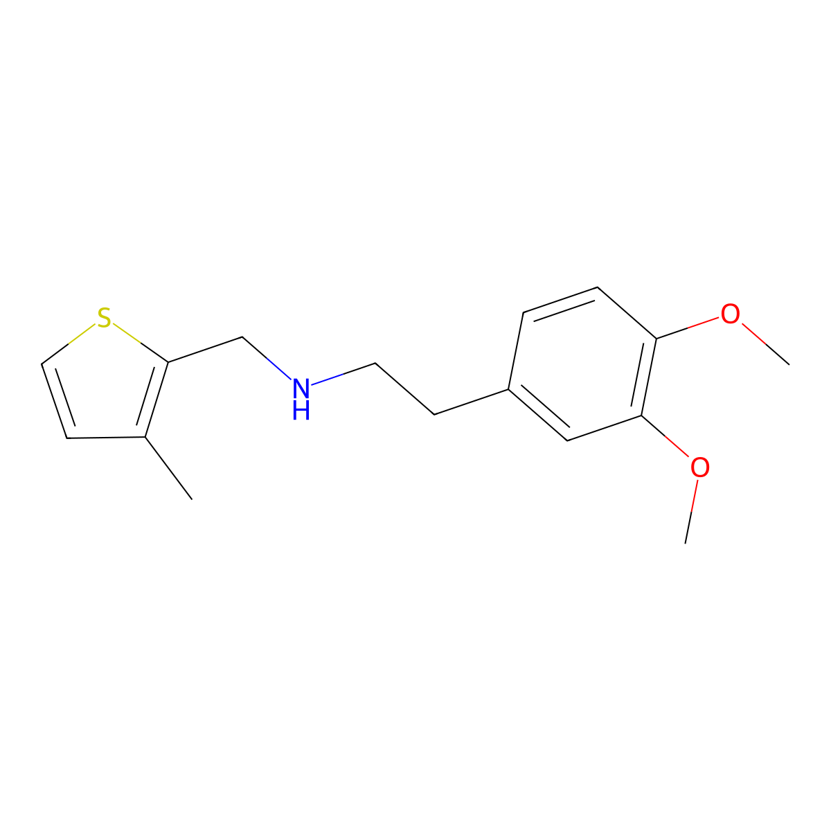 2-(3,4-dimethoxyphenyl)-N-[(3-methylthiophen-2-yl)methyl]ethanamine molecular structure, CAS 289488-33-1