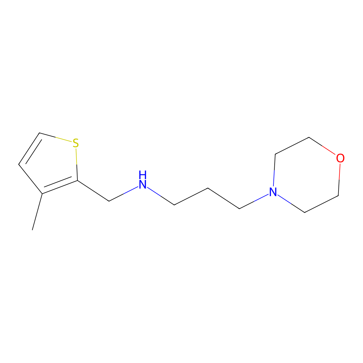 N-((3-Methylthiophen-2-yl)methyl)-3-morpholinopropan-1-amine molecular structure, CAS 289488-34-2