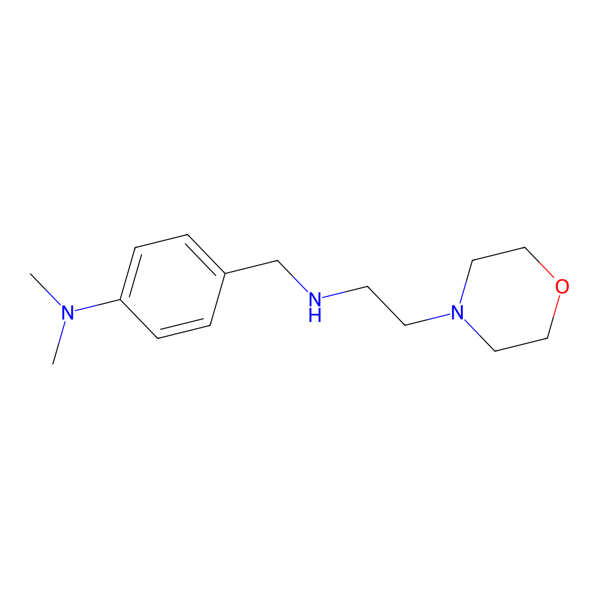 N,N-dimethyl-4-[(2-morpholin-4-ylethylamino)methyl]aniline molecular structure, CAS 289488-66-0