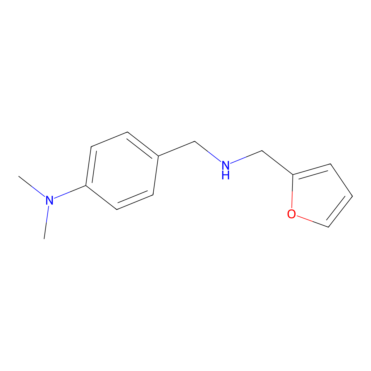 4-({[(furan-2-yl)methyl]amino}methyl)-N,N-dimethylaniline molecular structure, CAS 289490-62-6