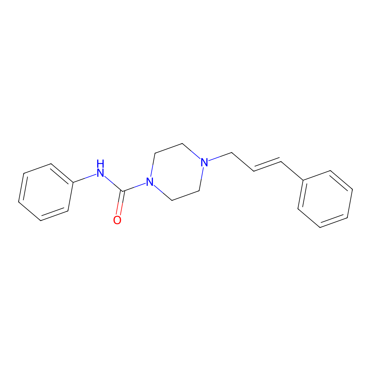 N-phenyl-4-[(2E)-3-phenylprop-2-en-1-yl]piperazine-1-carboxamide molecular structure, CAS 289491-34-5