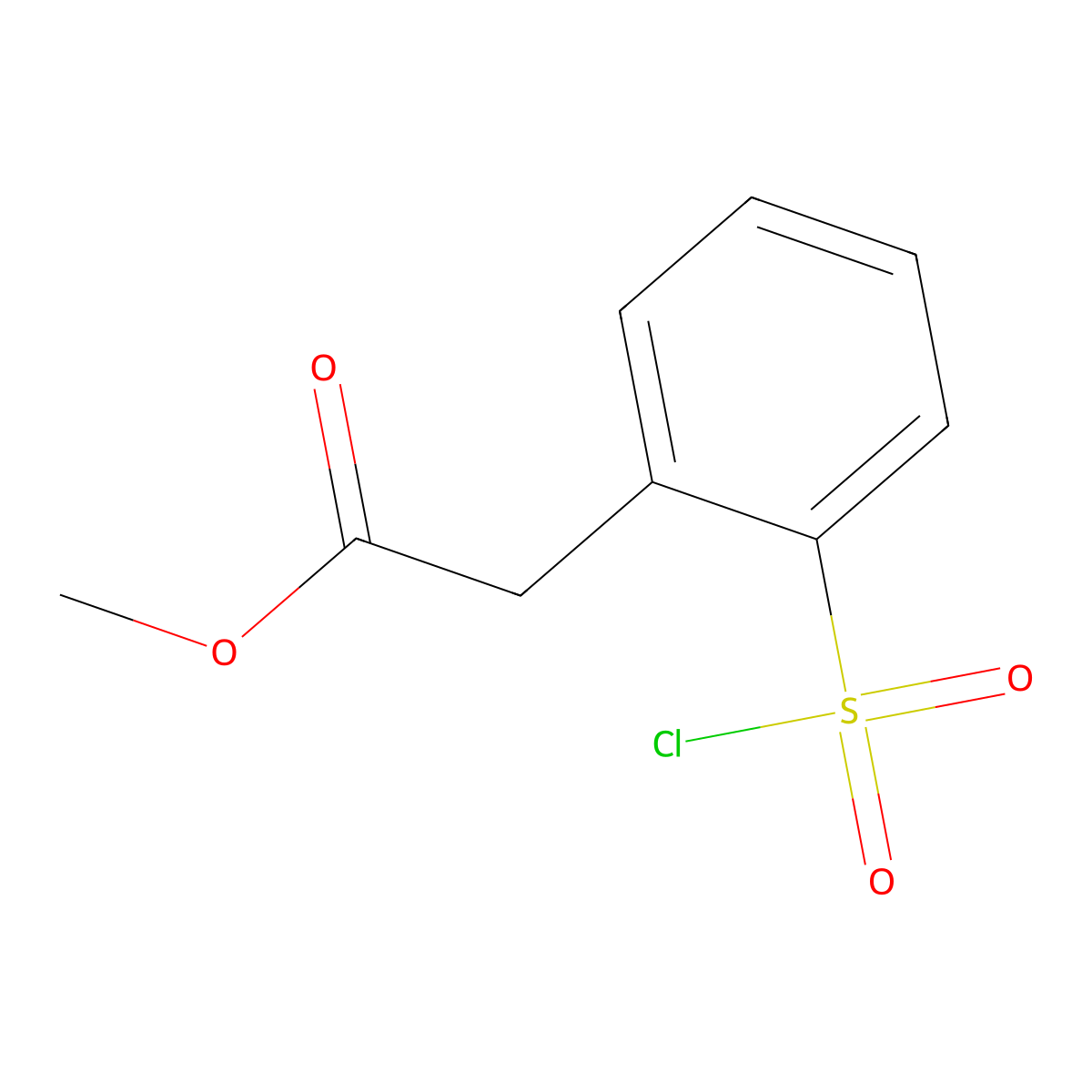 Methyl 2-(2-(chlorosulfonyl)phenyl)acetate molecular structure, CAS 289491-70-9