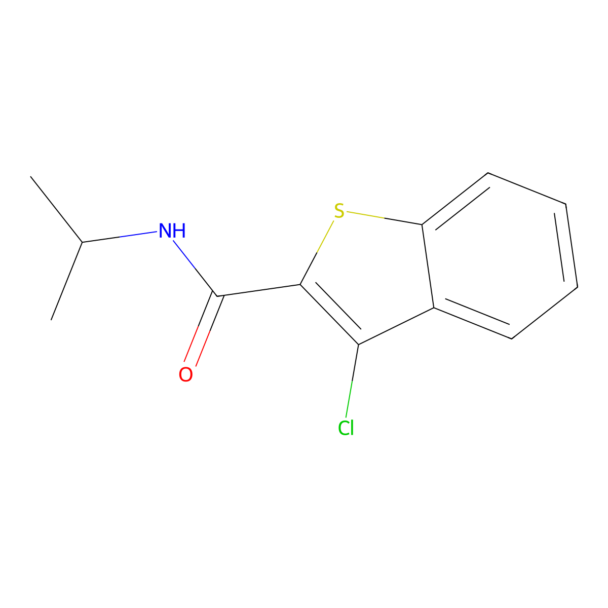 3-chloro-N-isopropyl-1-benzothiophene-2-carboxamide molecular structure, CAS 289494-17-3