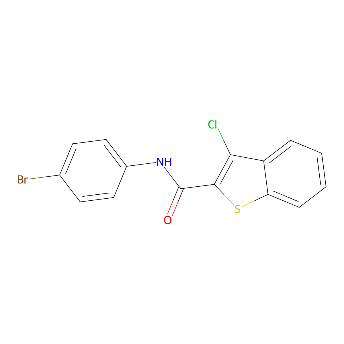 N-(4-Bromophenyl)-3-chloro-1-benzothiophene-2-carboxamide molecular structure, CAS 289494-18-4