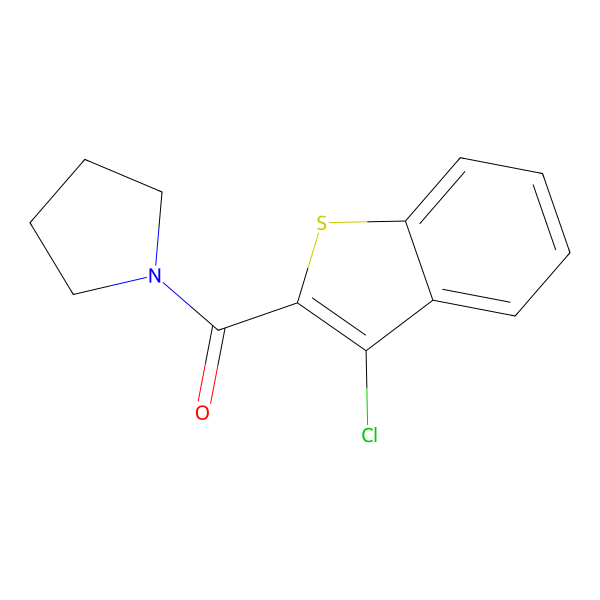 1-[(3-Chloro-1-benzothien-2-yl)carbonyl]pyrrolidine molecular structure, CAS 289494-19-5