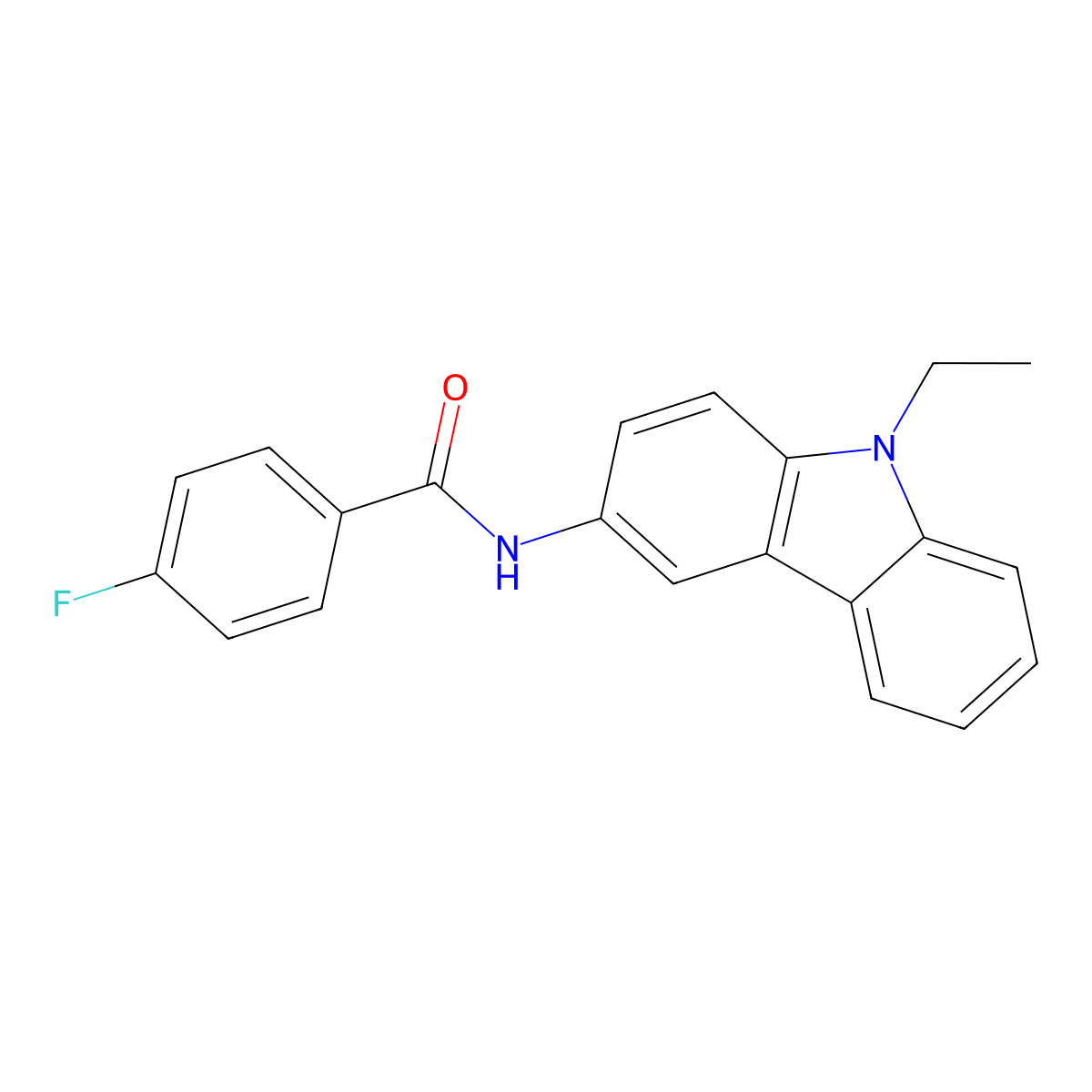 N-(9-ethyl-9H-carbazol-3-yl)-4-fluorobenzamide molecular structure, CAS 289498-65-3