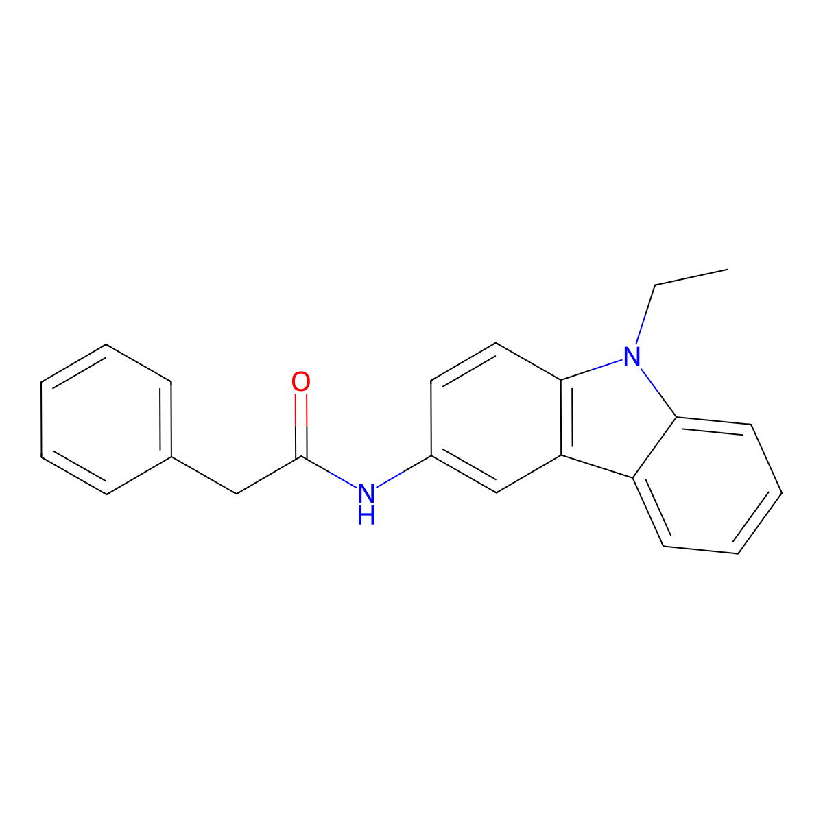 N-(9-ethylcarbazol-3-yl)-2-phenylacetamide molecular structure, CAS 289498-68-6
