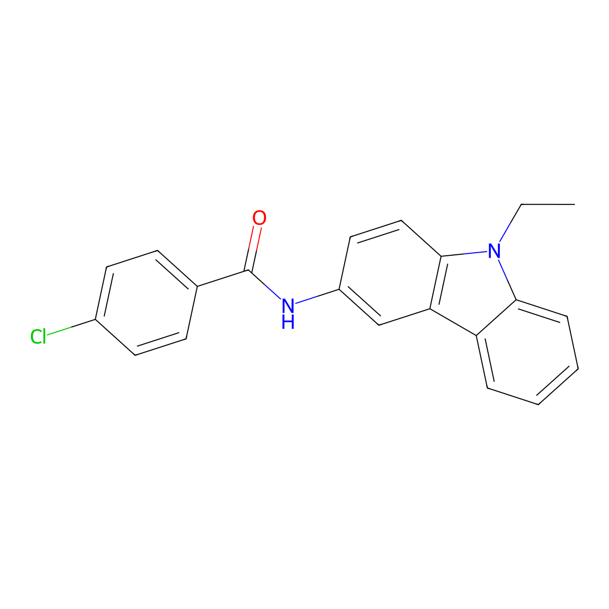 4-chloro-N-(9-ethyl-9H-carbazol-3-yl)benzamide molecular structure, CAS 289498-69-7