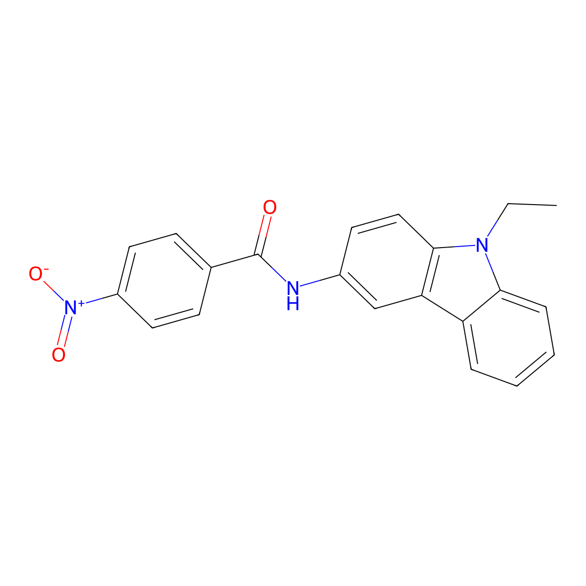 N-(9-ethyl-9H-carbazol-3-yl)-4-nitrobenzamide molecular structure, CAS 289498-72-2